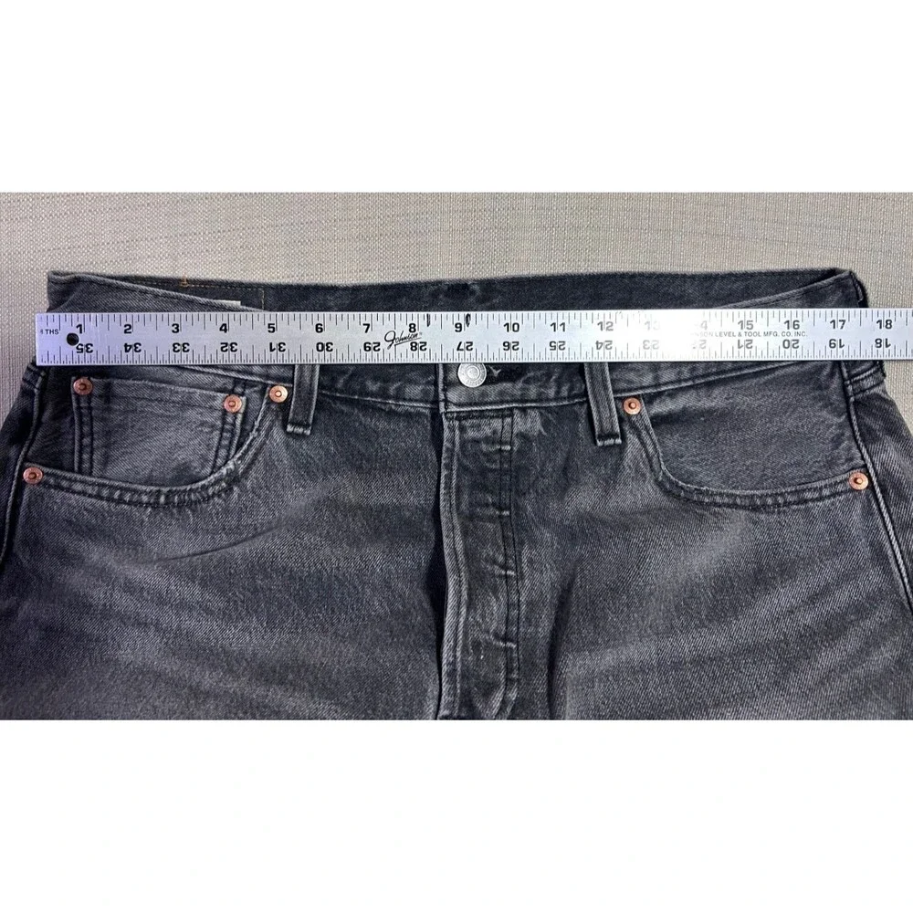 Levi's Men's 501 36x30 Original Straight Fit Jeans Big E Selvedge Washed Black
